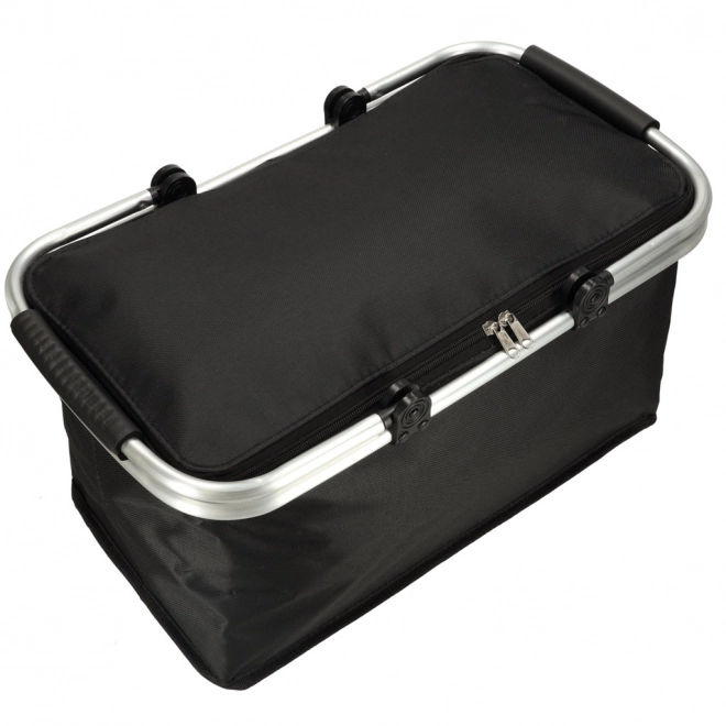 Faltbarer Thermo-Picknickkorb schwarz