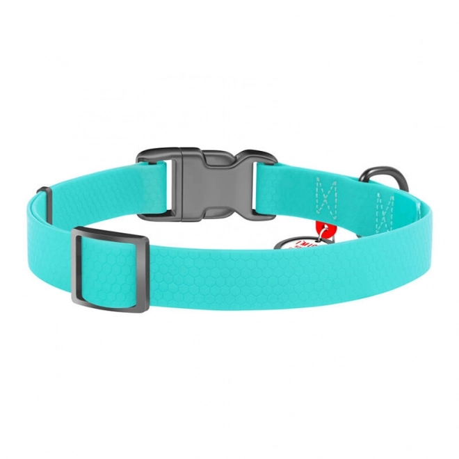 Lichtgevende waterdichte halsband voor honden met QR-code Waudog maat L turquoise