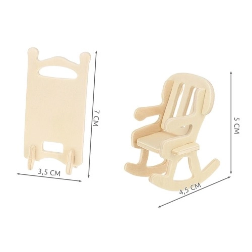 Houten poppenmeubels - set van 34 stuks