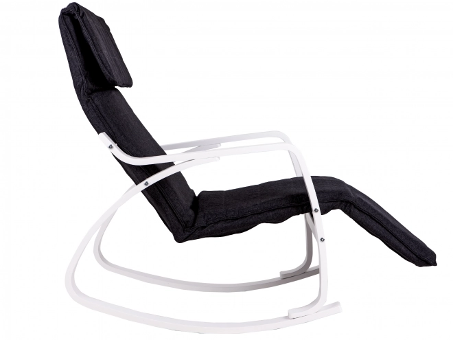 Fauteuil à bascule avec repose-pieds réglable de ModernHome en blanc et noir