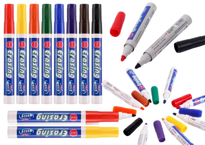 Set van 8 gekleurde markers voor whiteboards