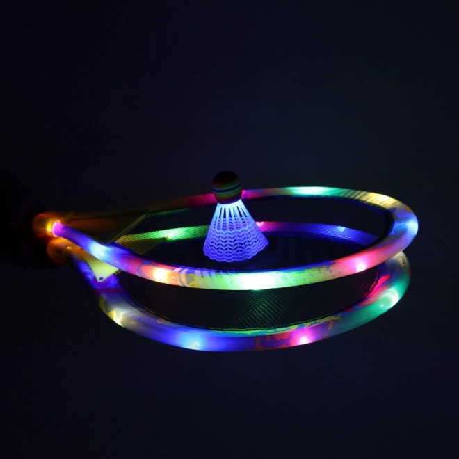 Leuchtende LED-Badmintonschläger mit Federbällen