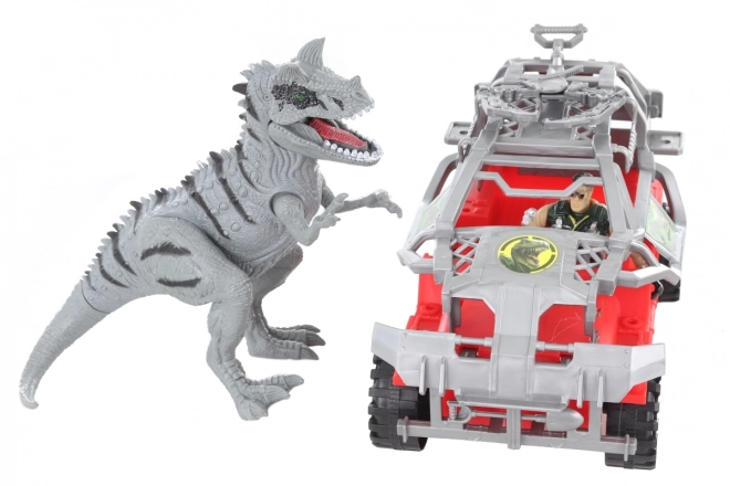 Auto met dinosaurus