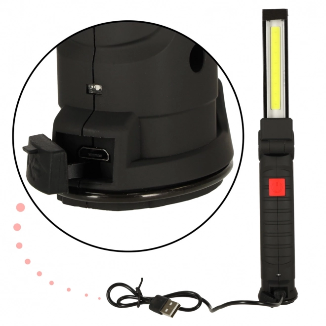 USB werk LED zaklamp met magneet en accu