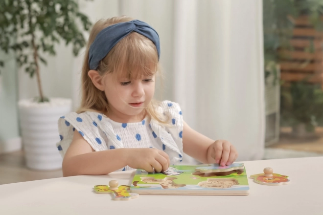 Wooden Puzzle with Wild Animals