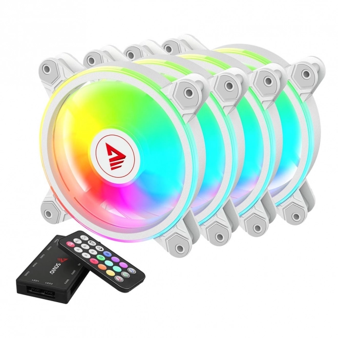 FAN-01 Wit 4-pack 120mm ARGB ventilator inclusief controller en afstandsbediening