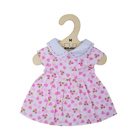 Bigjigs Toys Roze jurkje met hartjes voor pop 34 cm