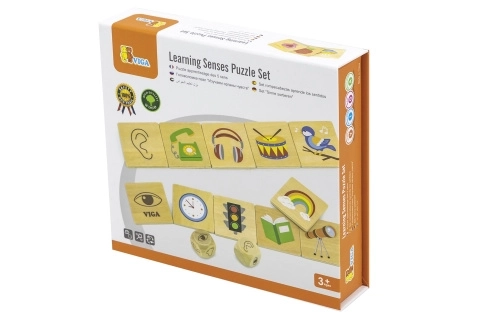 VIGA educatief spel houten puzzel om zintuigen te leren