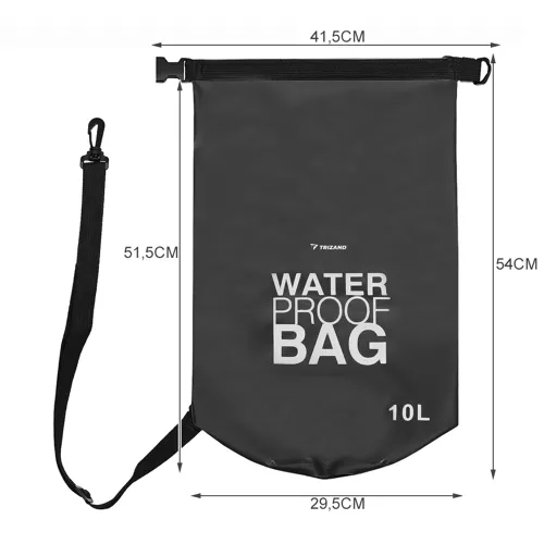 Waterdichte tas 10L zwart 23565