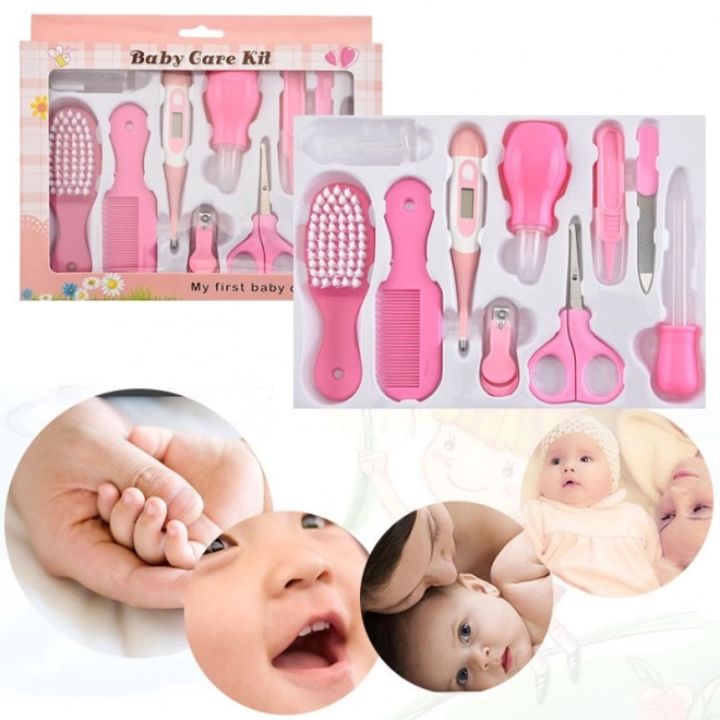 Babykleuren verzorgingsset 10 items - roze