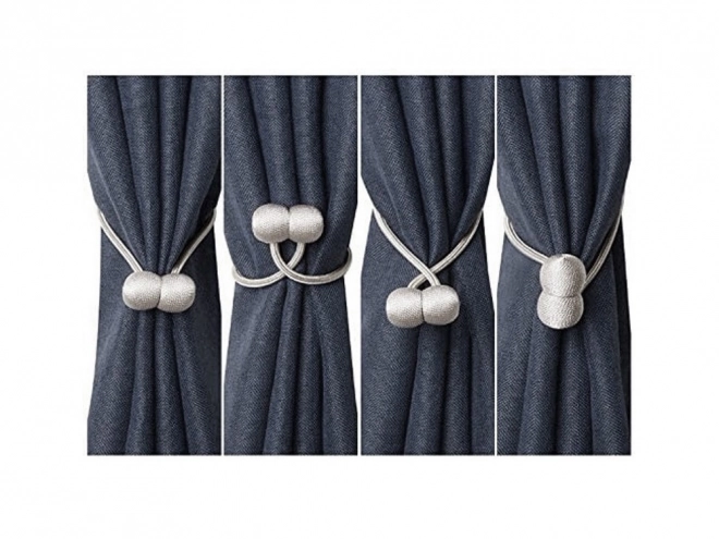 Decorative magnetic clips for curtains – White