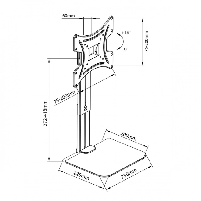 Wandmontage voor TV met glazen plank MACLEAN BRACKETS