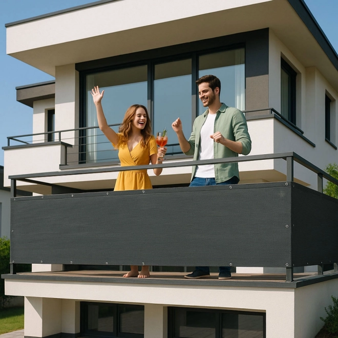 Balkon afscherming met bevestiging 100x700 cm Beschermend net Grijs MultiGarden