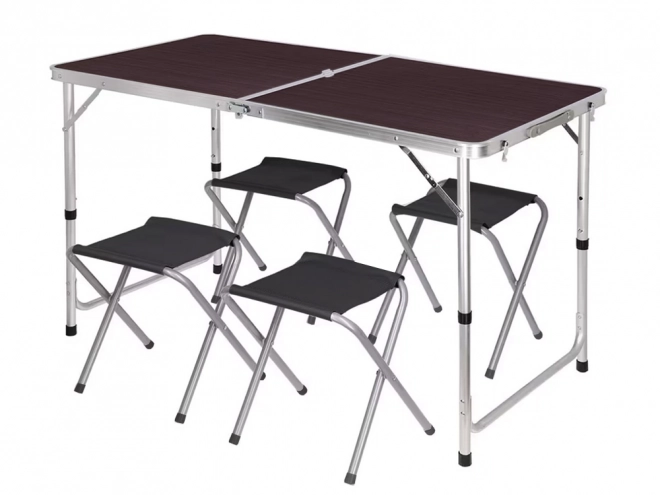 Toeristische tafelset inklapbare campingtafel groot 4 stoelen koffer