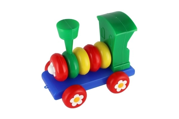 colorful plastic train for children with rings