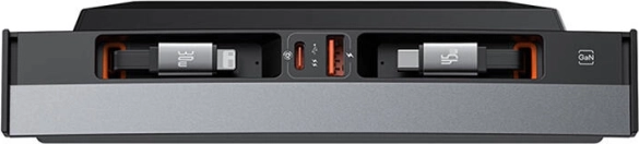 Baseus T-Space Pro splitter voor Tesla met uitschuifbare USB‑C kabels (zwart)