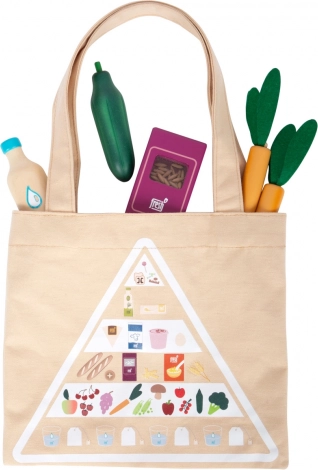 Sac de courses en coton avec pyramide alimentaire