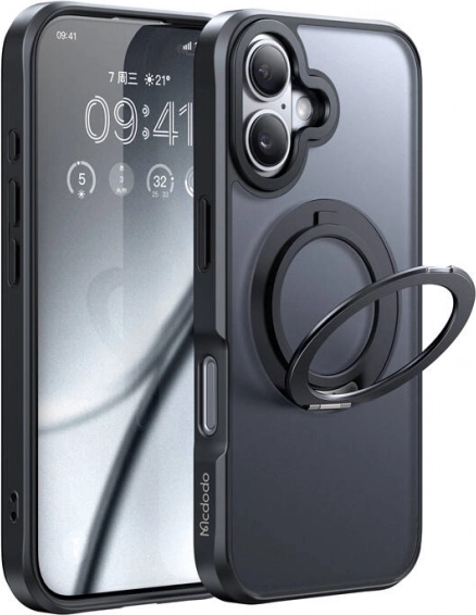 McDodo MagSafe case with stand for iPhone 16 black