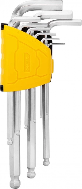 Set lange zeskant-inbussleutels Deli Tools 1,5-10 mm zilver