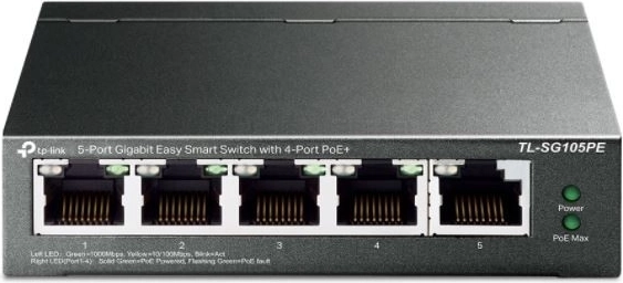 Commutateur Easy Smart gigabit TP-Link à 5 ports avec 4× PoE+