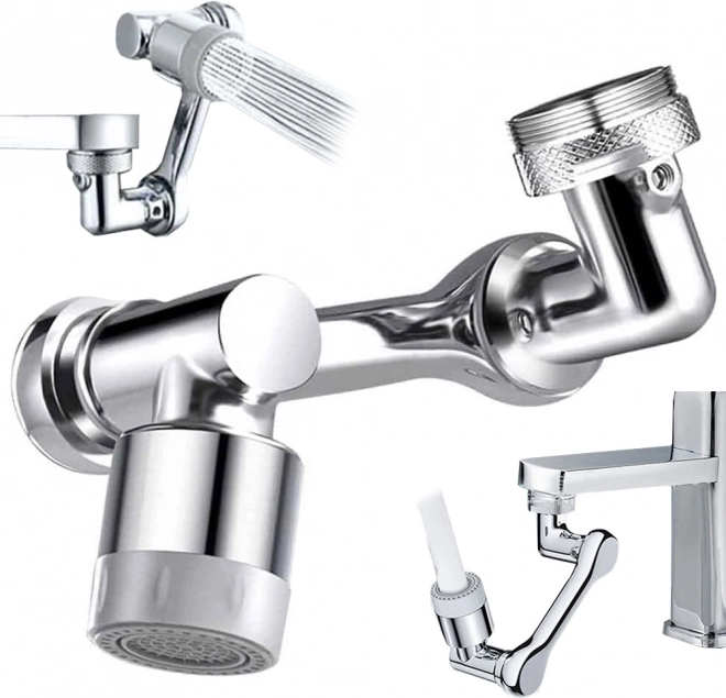 Rotating faucet aerator 1080° chrome