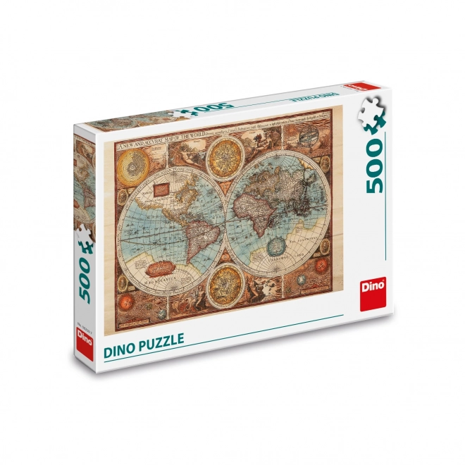 Dino Puzzel oude wereldkaart - 500 stukjes