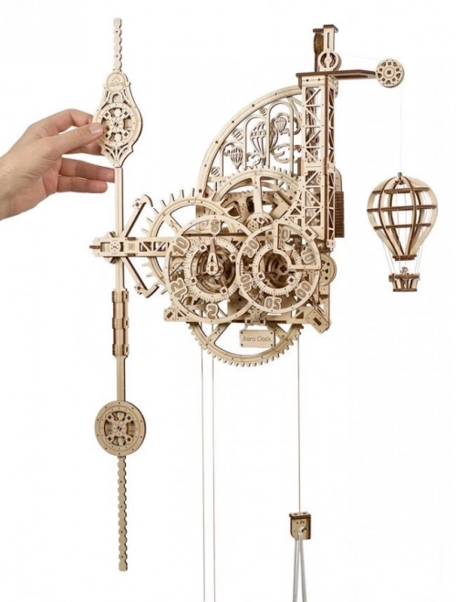 Ugears 3D houten mechanische puzzel Muurklok Aero