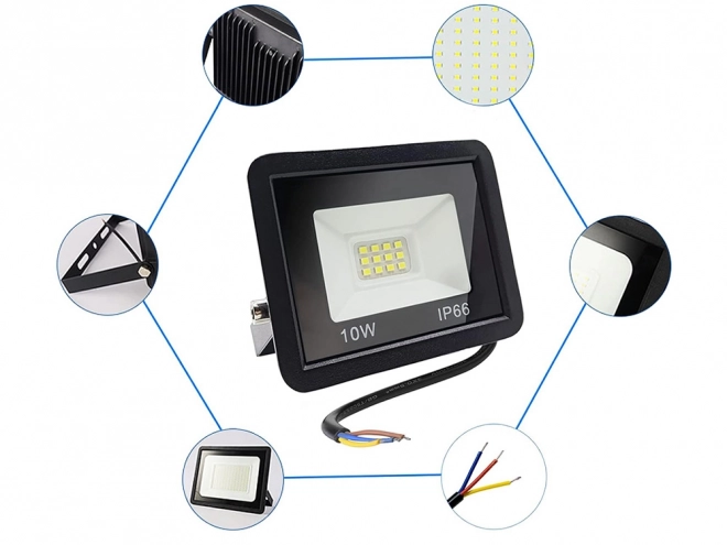 Buitenzijde LED halogeen schijnwerper 10W 6000K waterdicht