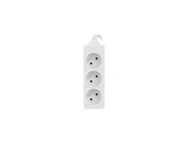 Witte voedingsverlengsnoer 1,5m, 3 stopcontacten