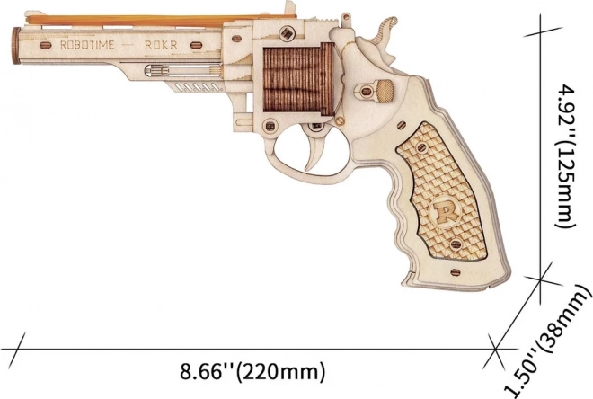 RoboTime 3D houten mechanische puzzel Revolver Corsac