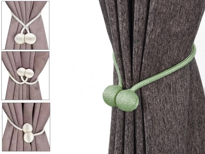 Decorative magnetic clips for curtains – Green