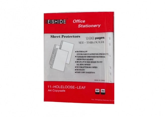 Transparent Document Sleeves A4 100 Pack