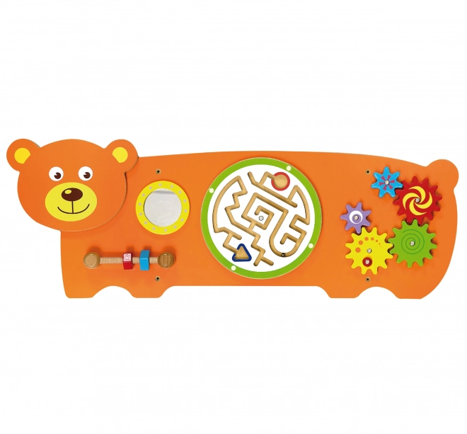 Wooden Wall Game with Bear Motif