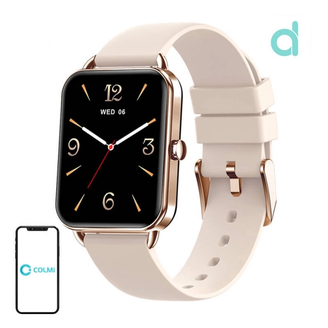 Praktische smartwatch Colmi P20 in goudkleur