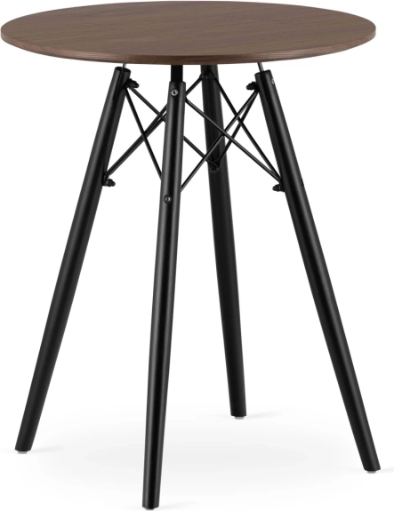 Moderne Scandinavische salontafel met rond bruin blad
