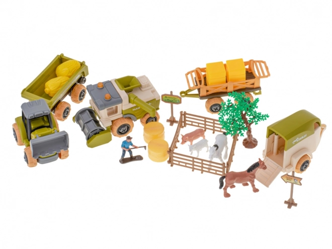 Farm Playset with Tractor and Tools for Kids