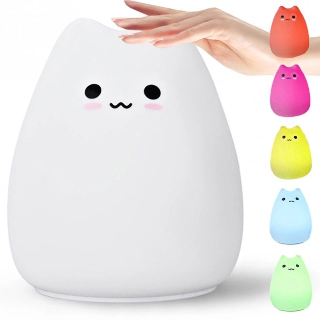 Kinder siliconen nachtlampje Kat RGB aanraak