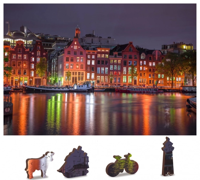 Houten puzzel Nacht Amsterdam