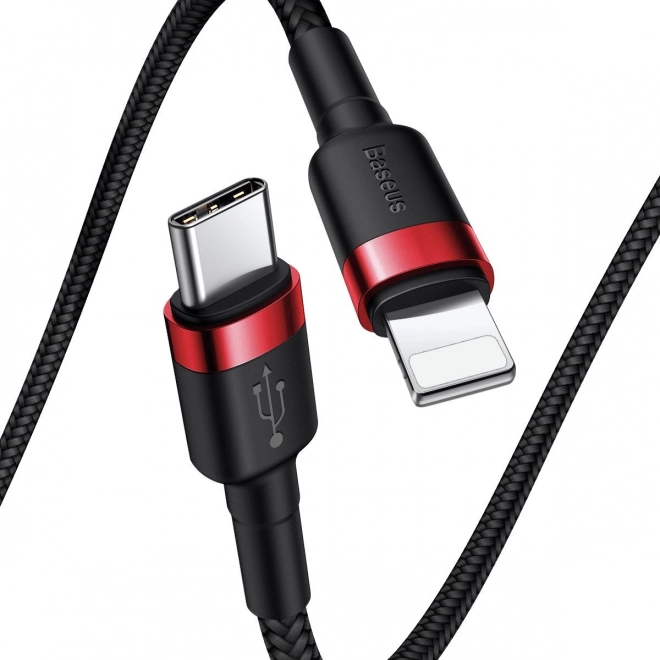 Câble Baseus Cafule USB-C vers Lightning 18W rouge-noir