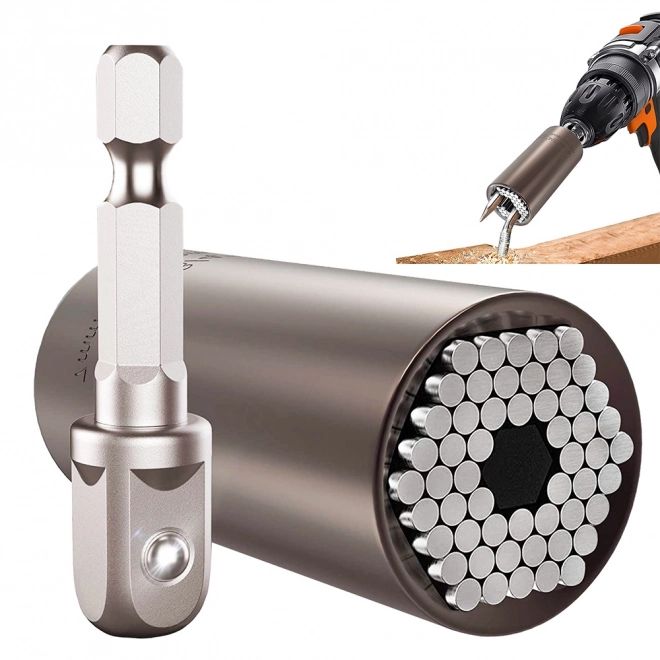Universelle Stecknuss 7–19 mm mit Adapter