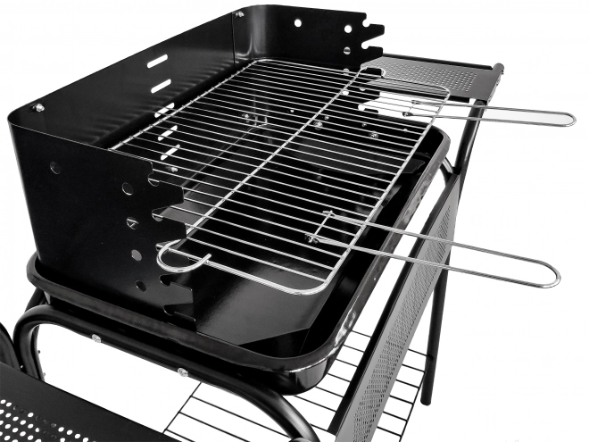 Garden Grill with Adjustable Grate and Wheels
