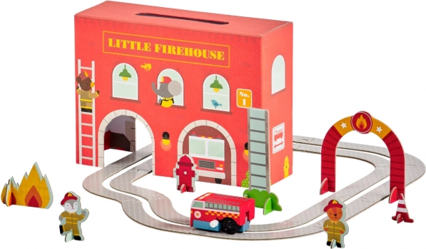Petit Collage Fire Station Play Set