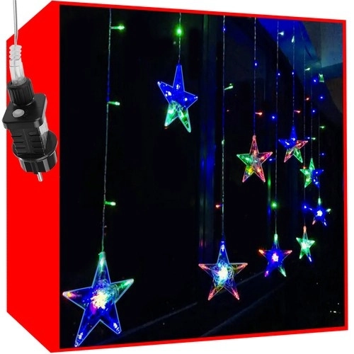 Lichtervorhang LED-Sterne 108 Lichter Multicolor