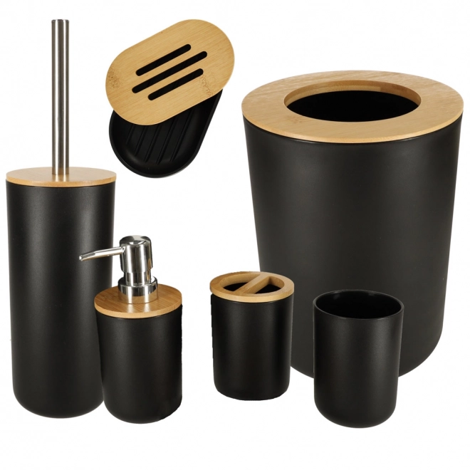 Ensemble élégant d'accessoires de salle de bain 6 pcs noir