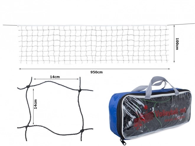 Volleybalnet zwart 9,5 x 1 m