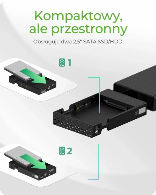 Raid-Gehäuse für 2,5 SATA HDD mit USB 3.2 Gen 2