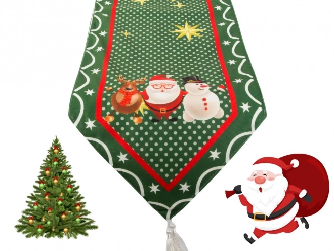 Kersttafelkleed groen 205x35 cm