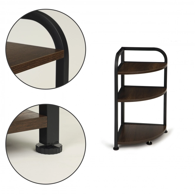 Étagère d'angle ModernHome de style loft, 3 étagères