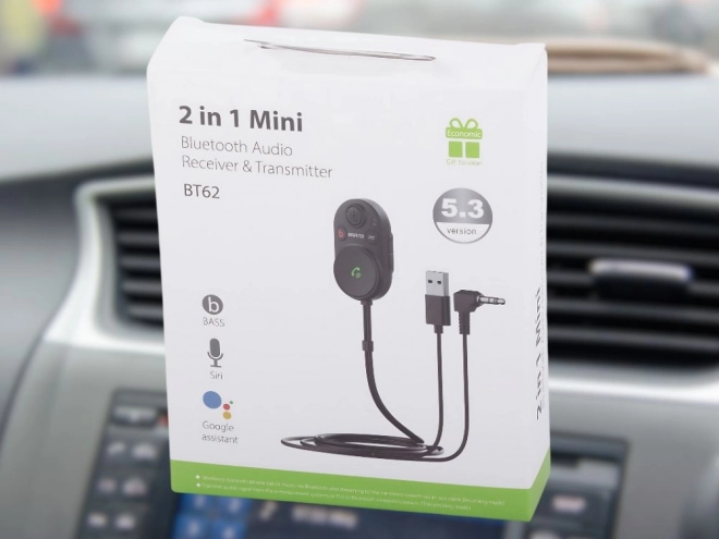 Bluetooth Car Adapter with USB Cable and Aux