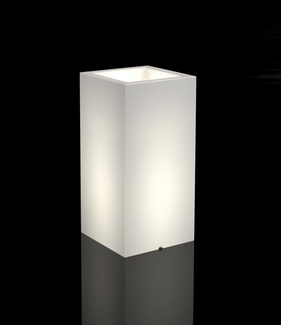 Witte bloempot Tower met verlichting